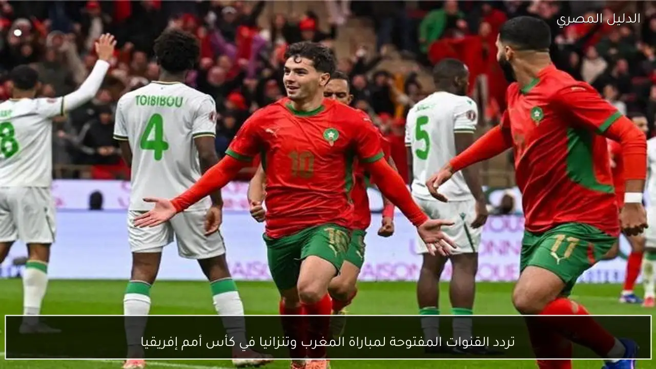 تردد القنوات المفتوحة لمباراة المغرب وتنزانيا في كأس أمم إفريقيا