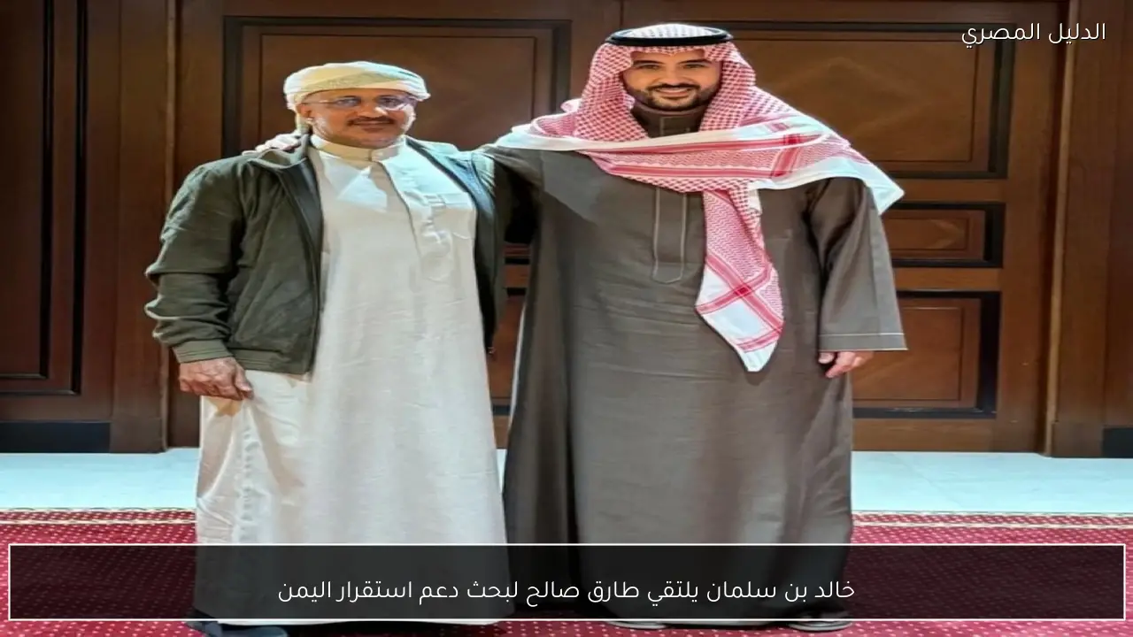 خالد بن سلمان يلتقي طارق صالح لبحث دعم استقرار اليمن