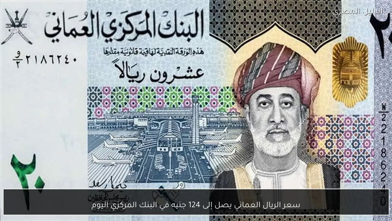 سعر الريال العماني يصل إلى 124 جنيه في البنك المركزي اليوم