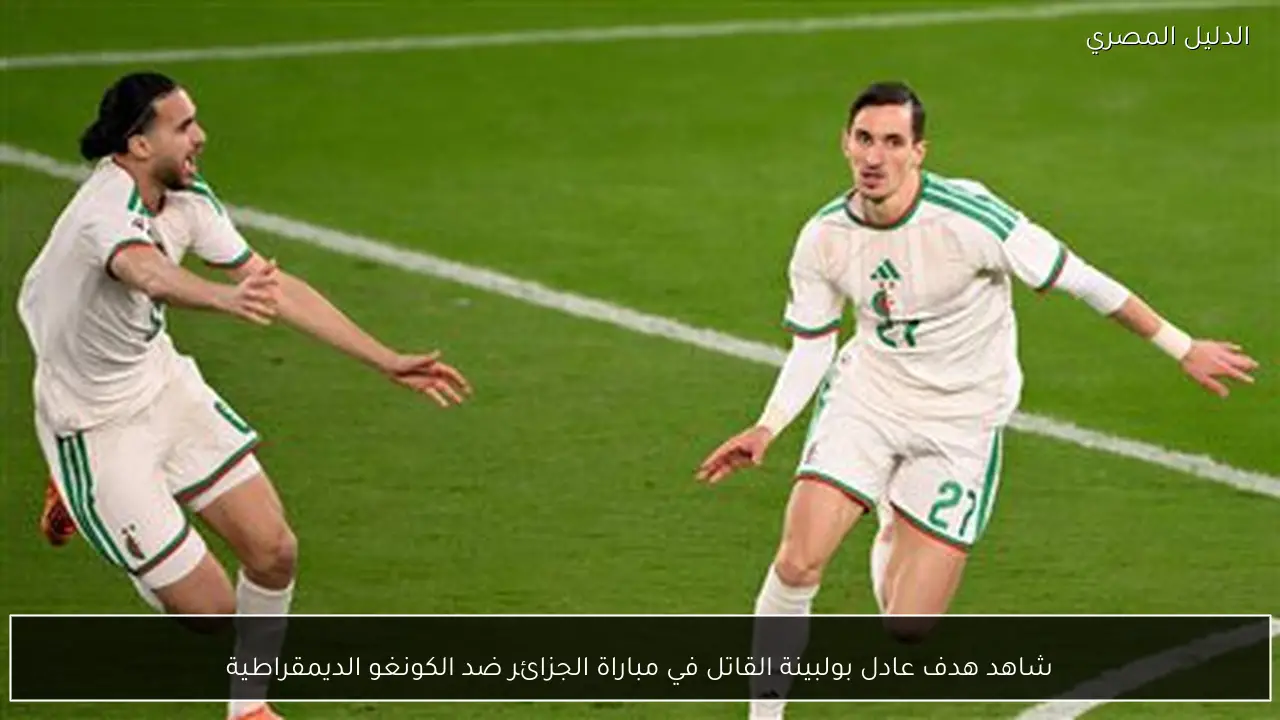 شاهد هدف عادل بولبينة القاتل في مباراة الجزائر ضد الكونغو الديمقراطية