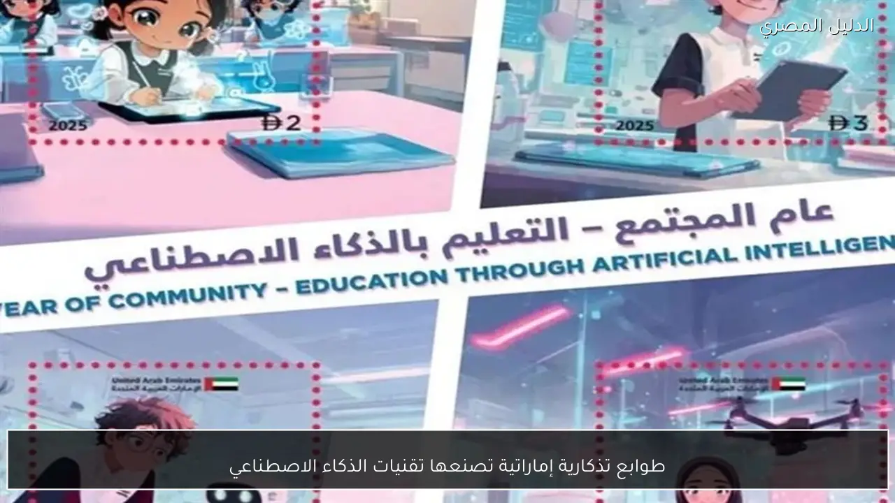 طوابع تذكارية إماراتية تصنعها تقنيات الذكاء الاصطناعي