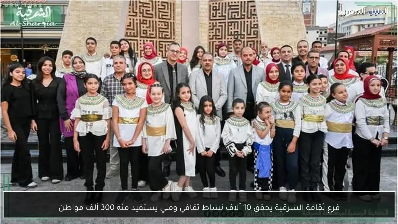 فرع ثقافة الشرقية يحقق 10 آلاف نشاط ثقافي وفني يستفيد منه 300 ألف مواطن