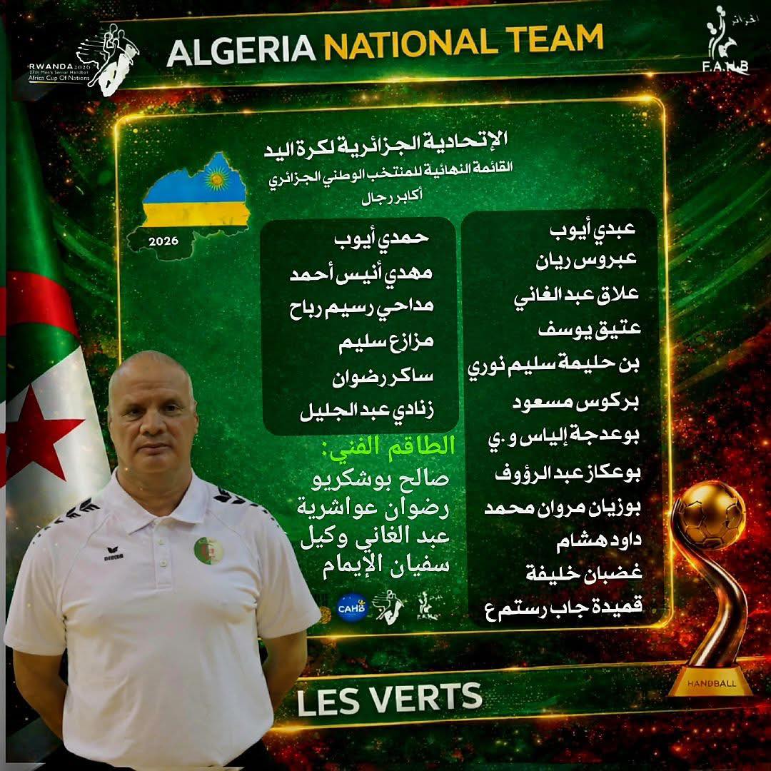 قائمة منتخب الجزائر لكرة اليد