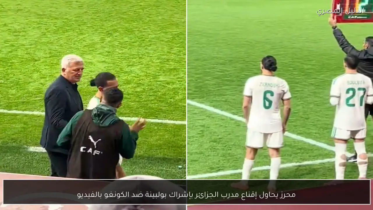 محرز يحاول إقناع مدرب الجزائر بإشراك بولبينة ضد الكونغو بالفيديو