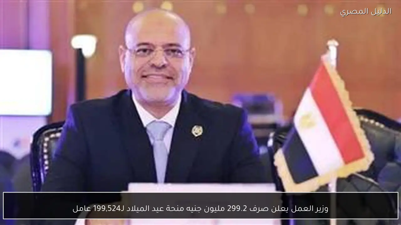 وزير العمل يعلن صرف 299.2 مليون جنيه منحة عيد الميلاد لـ199,524 عامل