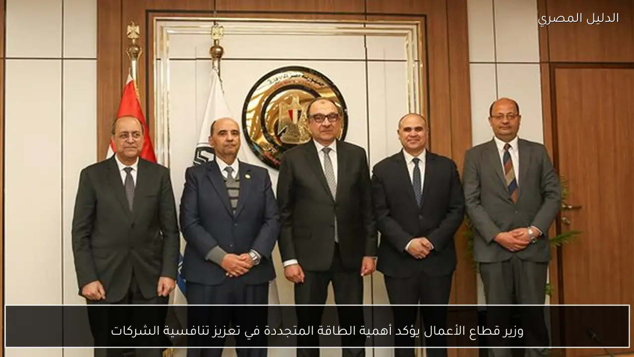 وزير قطاع الأعمال يؤكد أهمية الطاقة المتجددة في تعزيز تنافسية الشركات